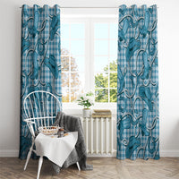 Blue Hawaii Palaka Cowboy Window Curtain Hawaiian Paniolo Festival Spirit