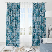 Blue Hawaii Palaka Cowboy Window Curtain Hawaiian Paniolo Festival Spirit