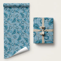 Blue Hawaii Palaka Cowboy Wrapping Paper Hawaiian Paniolo Festival Spirit