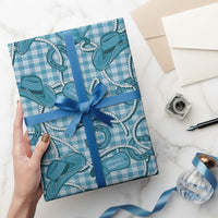 Blue Hawaii Palaka Cowboy Wrapping Paper Hawaiian Paniolo Festival Spirit
