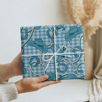 Blue Hawaii Palaka Cowboy Wrapping Paper Hawaiian Paniolo Festival Spirit