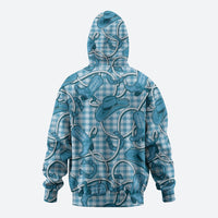 Blue Hawaii Palaka Cowboy Zip Hoodie Hawaiian Paniolo Festival Spirit