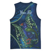 New Zealand Takahe Personalised Basketball Jersey Silver Fern Galaxy Polynesian Pattern