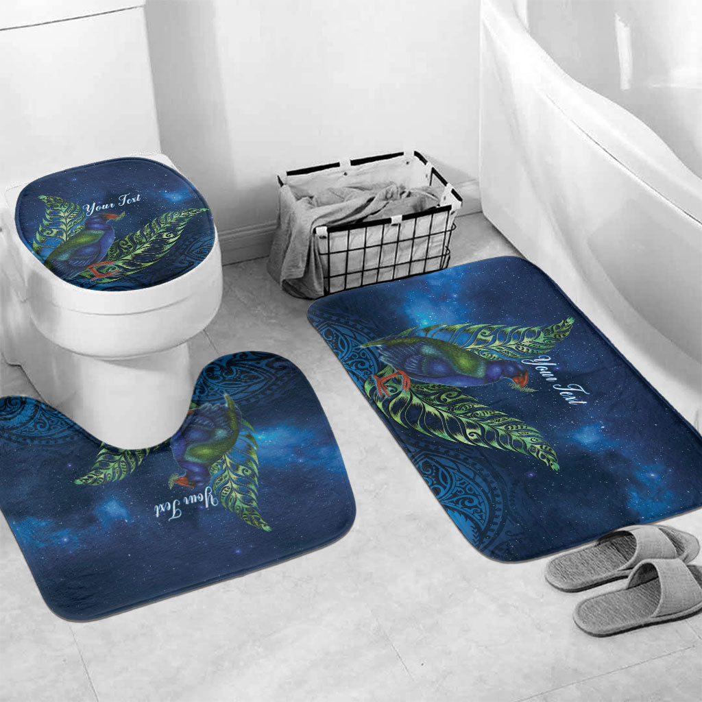 New Zealand Takahe Personalised Bathroom Set Silver Fern Galaxy Polynesian Pattern