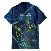 New Zealand Takahe Personalised Family Matching Mermaid Dress and Hawaiian Shirt Silver Fern Galaxy Polynesian Pattern