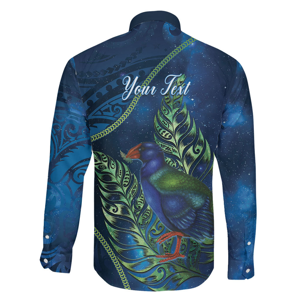 New Zealand Takahe Personalised Family Matching Puletasi and Hawaiian Shirt Silver Fern Galaxy Polynesian Pattern