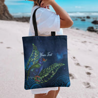 New Zealand Takahe Personalised Tote Bag Silver Fern Galaxy Polynesian Pattern