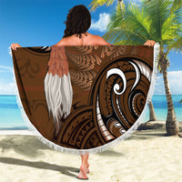New Zealand Taiaha Beach Blanket Maori Weapon Silver Fern Maori Pattern