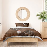 New Zealand Taiaha Bedding Set Maori Weapon Silver Fern Maori Pattern