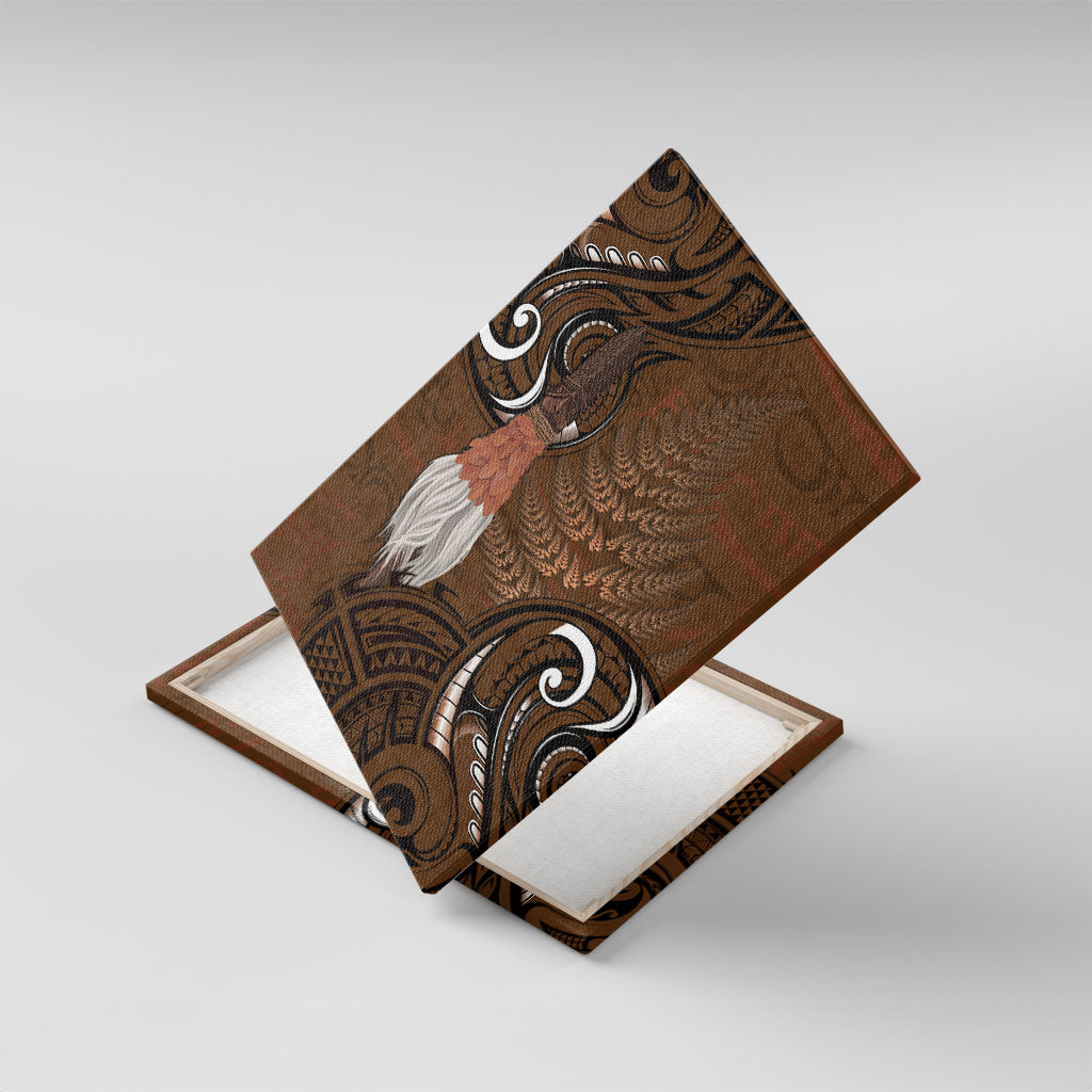 New Zealand Taiaha Canvas Wall Art Maori Weapon Silver Fern Maori Pattern