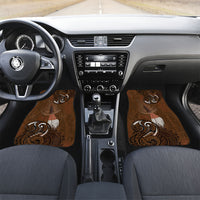 New Zealand Taiaha Car Mats Maori Weapon Silver Fern Maori Pattern