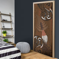 New Zealand Taiaha Door Cover Maori Weapon Silver Fern Maori Pattern