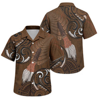 New Zealand Taiaha Family Matching Off The Shoulder Long Sleeve Dress and Hawaiian Shirt Maori Weapon Silver Fern Maori Pattern