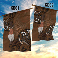 New Zealand Taiaha Garden Flag Maori Weapon Silver Fern Maori Pattern