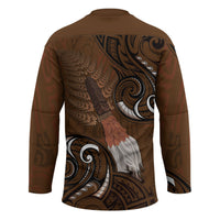 New Zealand Taiaha Hockey Jersey Maori Weapon Silver Fern Maori Pattern