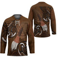 New Zealand Taiaha Hockey Jersey Maori Weapon Silver Fern Maori Pattern