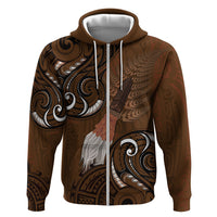 New Zealand Taiaha Hoodie Maori Weapon Silver Fern Maori Pattern