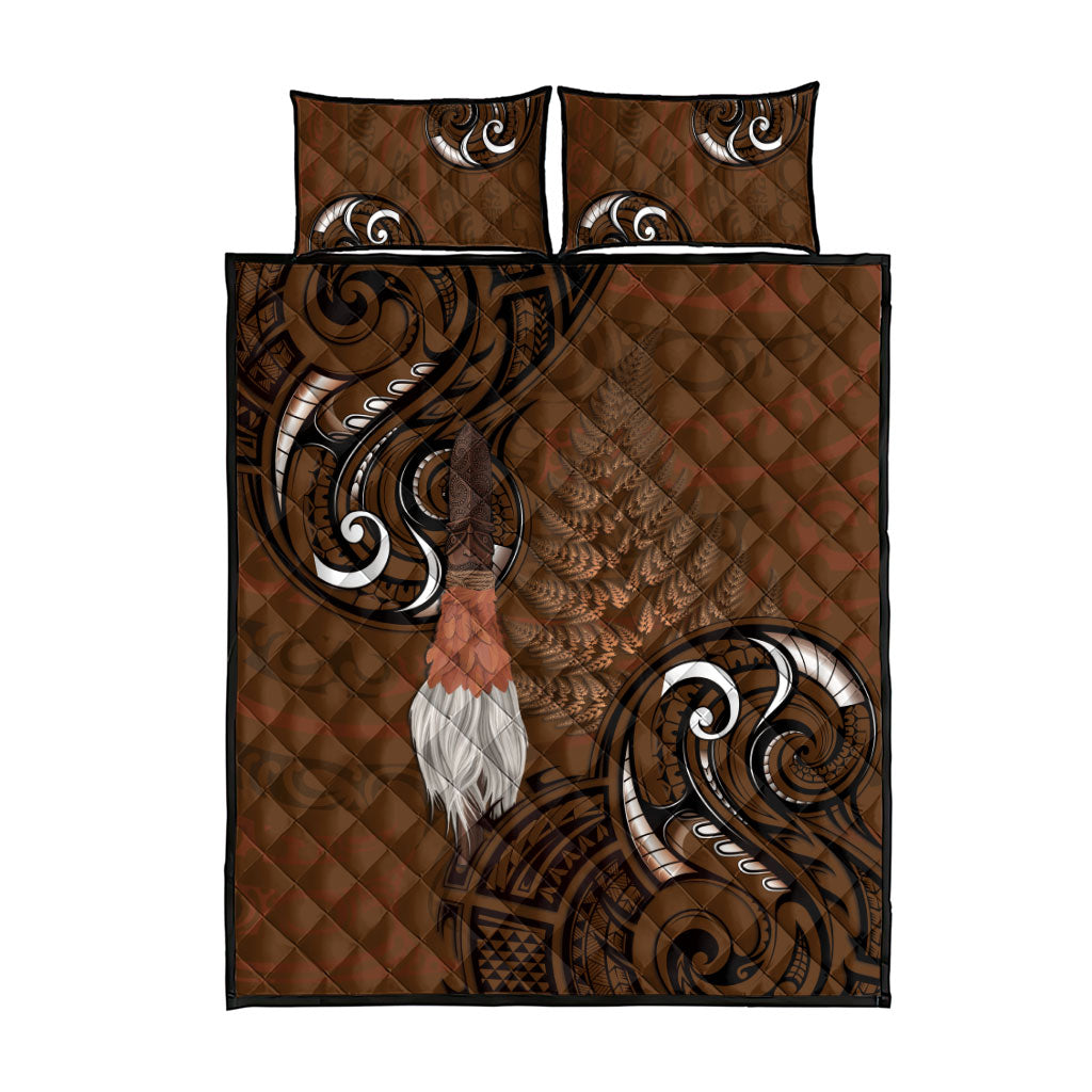New Zealand Taiaha Quilt Bed Set Maori Weapon Silver Fern Maori Pattern