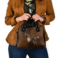 New Zealand Taiaha Shoulder Handbag Maori Weapon Silver Fern Maori Pattern