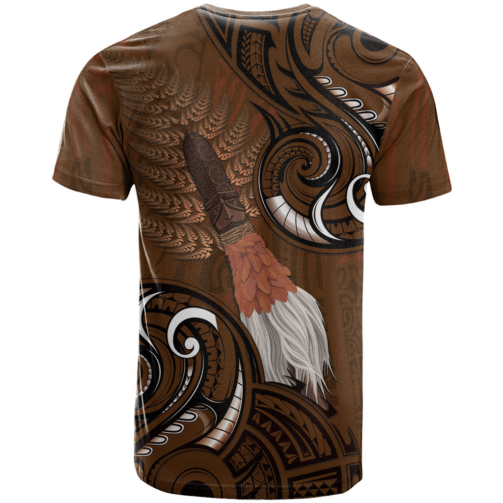 New Zealand Taiaha T Shirt Maori Weapon Silver Fern Maori Pattern