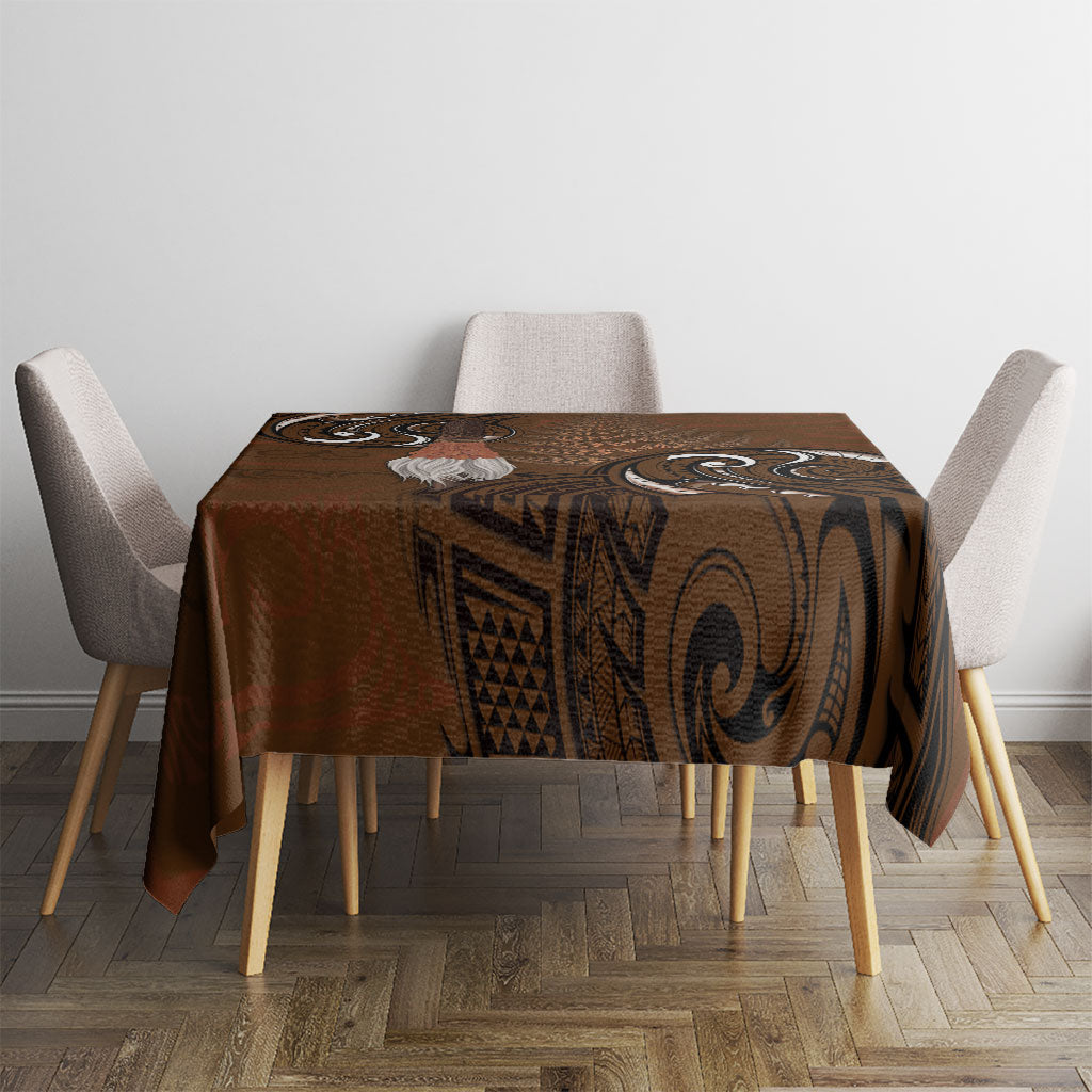 New Zealand Taiaha Tablecloth Maori Weapon Silver Fern Maori Pattern