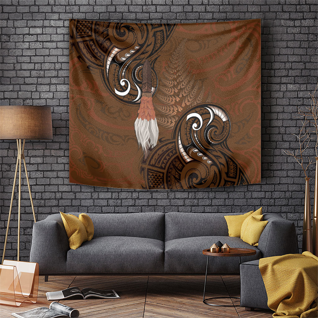 New Zealand Taiaha Tapestry Maori Weapon Silver Fern Maori Pattern