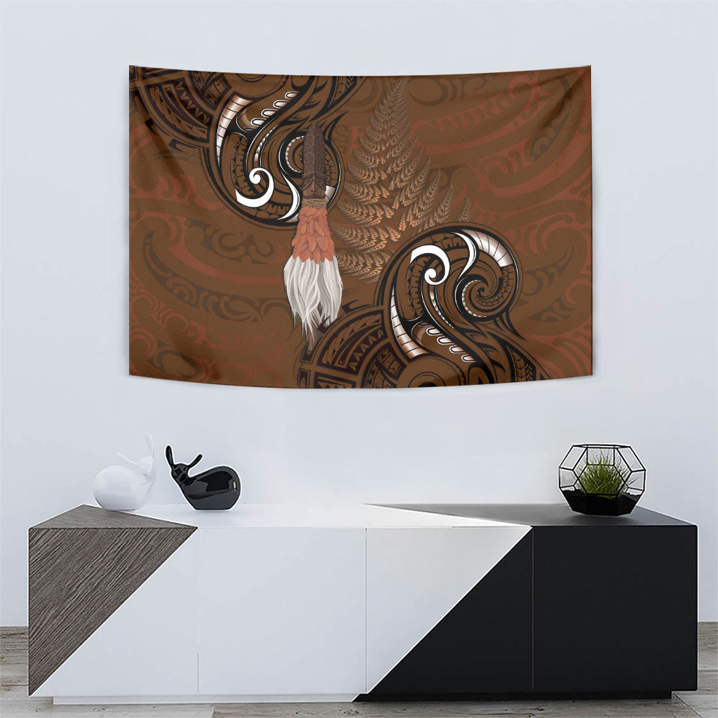 New Zealand Taiaha Tapestry Maori Weapon Silver Fern Maori Pattern