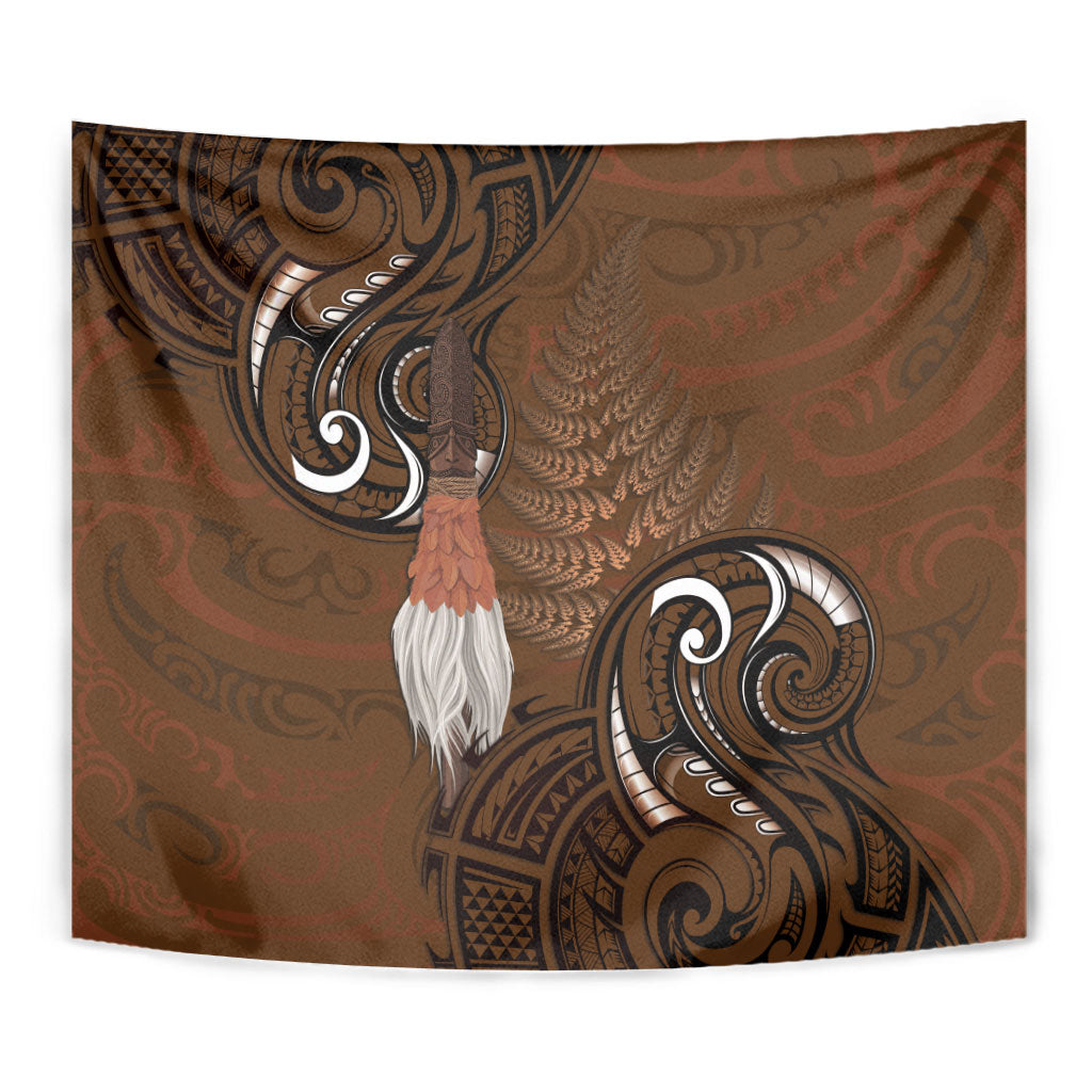 New Zealand Taiaha Tapestry Maori Weapon Silver Fern Maori Pattern