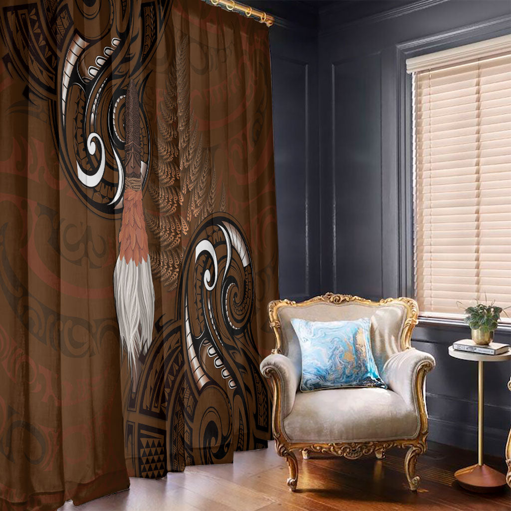 New Zealand Taiaha Window Curtain Maori Weapon Silver Fern Maori Pattern