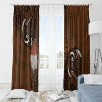 New Zealand Taiaha Window Curtain Maori Weapon Silver Fern Maori Pattern