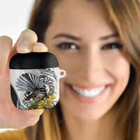 New Zealand Fantail Bird AirPods Case Maori Piwakawaka Kowhai Maori Pattern