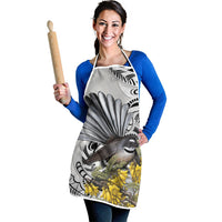 New Zealand Fantail Bird Apron Maori Piwakawaka Kowhai Maori Pattern