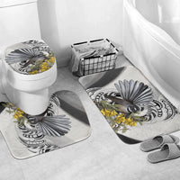 New Zealand Fantail Bird Bathroom Set Maori Piwakawaka Kowhai Maori Pattern
