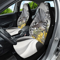 New Zealand Fantail Bird Car Seat Cover Maori Piwakawaka Kowhai Maori Pattern