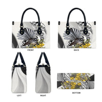 New Zealand Fantail Bird Leather Bag Maori Piwakawaka Kowhai Maori Pattern