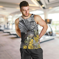 New Zealand Fantail Bird Men Tank Top Maori Piwakawaka Kowhai Maori Pattern