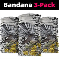 New Zealand Fantail Bird Neck Gaiter Maori Piwakawaka Kowhai Maori Pattern