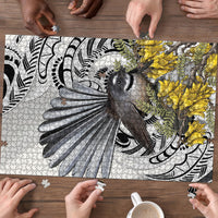 New Zealand Fantail Bird Puzzle Maori Piwakawaka Kowhai Maori Pattern