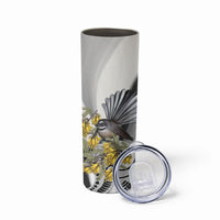 New Zealand Fantail Bird Skinny Tumbler Maori Piwakawaka Kowhai Maori Pattern