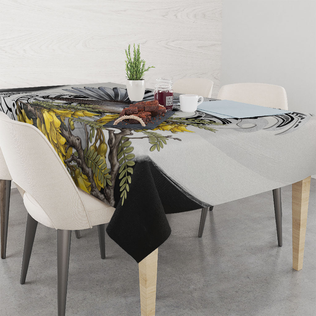 New Zealand Fantail Bird Tablecloth Maori Piwakawaka Kowhai Maori Pattern