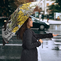 New Zealand Fantail Bird Umbrella Maori Piwakawaka Kowhai Maori Pattern