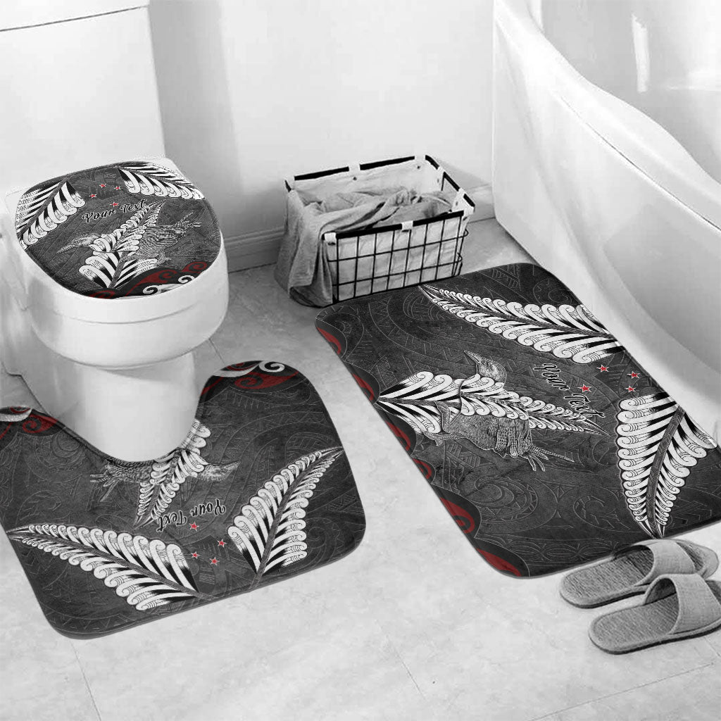 New Zealand Weka Personalised Bathroom Set Aotearoa Hen Silver Fern Maori Pattern
