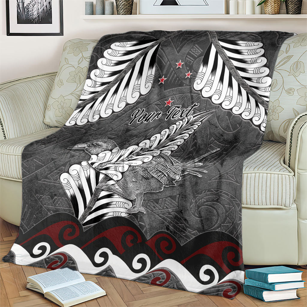 New Zealand Weka Personalised Blanket Aotearoa Hen Silver Fern Maori Pattern