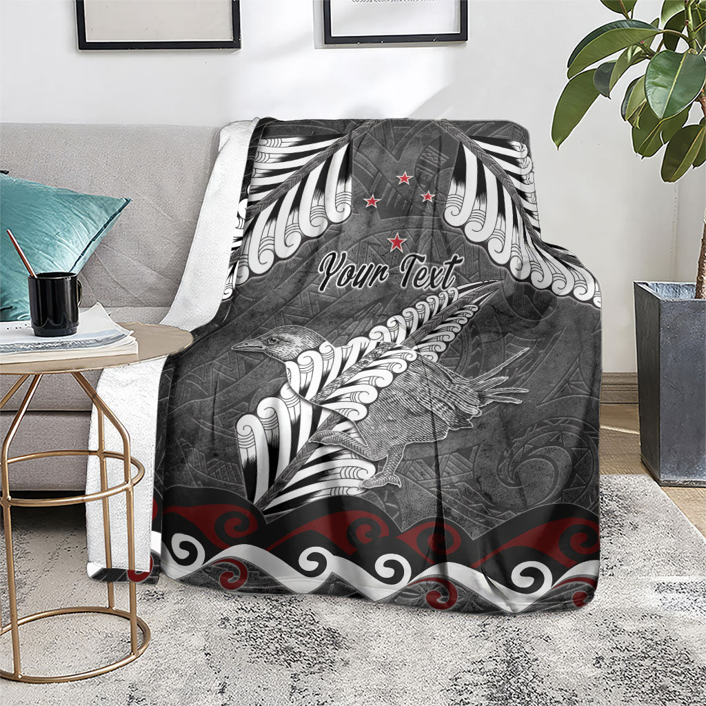 New Zealand Weka Personalised Blanket Aotearoa Hen Silver Fern Maori Pattern