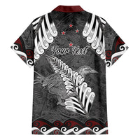New Zealand Weka Personalised Family Matching Off Shoulder Maxi Dress and Hawaiian Shirt Aotearoa Hen Silver Fern Maori Pattern