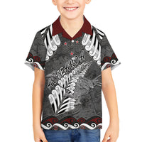 New Zealand Weka Personalised Family Matching Short Sleeve Bodycon Dress and Hawaiian Shirt Aotearoa Hen Silver Fern Maori Pattern