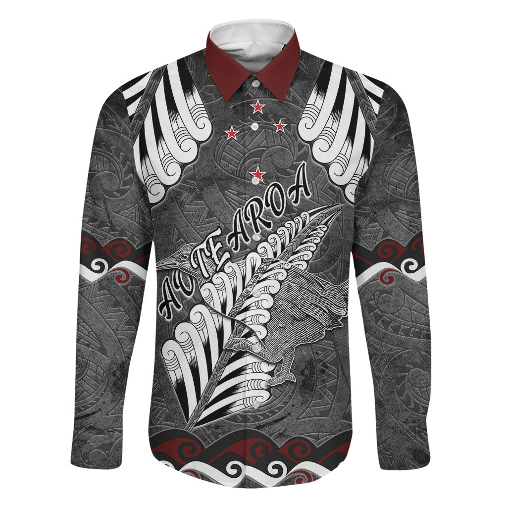 New Zealand Weka Personalised Family Matching Summer Maxi Dress and Hawaiian Shirt Aotearoa Hen Silver Fern Maori Pattern