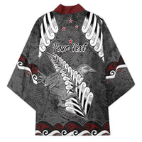 New Zealand Weka Personalised Kimono Aotearoa Hen Silver Fern Maori Pattern