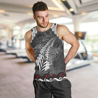 New Zealand Weka Personalised Men Tank Top Aotearoa Hen Silver Fern Maori Pattern