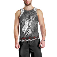 New Zealand Weka Personalised Men Tank Top Aotearoa Hen Silver Fern Maori Pattern